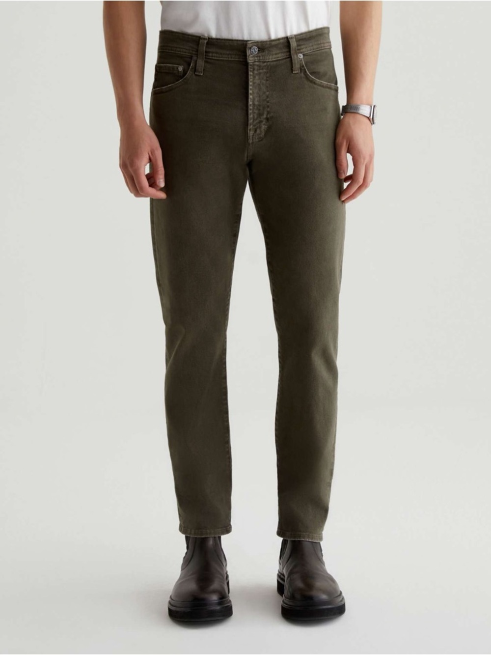 Ag Adriano Goldschmied The Tellis Modern Slim Olive Green Jeans 33x34